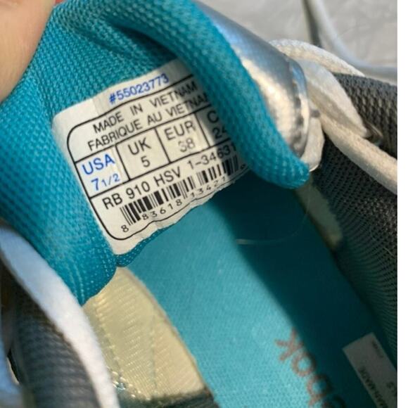 Reebok DMX Foam White Gray Blue Athletic Running Shoes Sneakers Size 7.5 - Picture 7 of 7